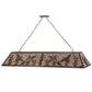 Meyda Lighting Ducks in Flight 72" 12-Light Antique Copper Finish Island Pendant Light With Silver Mica Shade Glass