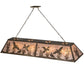 Meyda Lighting Ducks in Flight 72" 12-Light Antique Copper Finish Island Pendant Light With Silver Mica Shade Glass