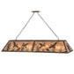 Meyda Lighting Ducks in Flight 72" 12-Light Antique Copper Finish Island Pendant Light With Silver Mica Shade Glass
