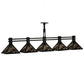 Meyda Lighting Ducks in Flight 75" 5-Light Textured Black Island Pendant Light With Silver Mica Shade Glass