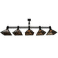 Meyda Lighting Ducks in Flight 75" 5-Light Textured Black Island Pendant Light With Silver Mica Shade Glass