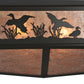 Meyda Lighting Ducks in Flight 80" 8-Light Timeless Bronze Oblong Semi-flush Mount Ceiling Light With Silver Mica Shade Glass