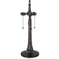 Meyda Lighting Duffner & Kimberly Colonial 22" 3-Light Mahogany Bronze Table Lamp With Multi-Colored Shade Glass