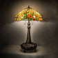 Meyda Lighting Duffner & Kimberly Hollyhock 31" 3-Light Mahogany Bronze Table Lamp With Multi-Colored Stained Shade Glass