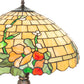 Meyda Lighting Duffner & Kimberly Hollyhock 31" 3-Light Mahogany Bronze Table Lamp With Multi-Colored Stained Shade Glass