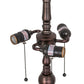 Meyda Lighting Duffner & Kimberly Hollyhock 31" 3-Light Mahogany Bronze Table Lamp With Multi-Colored Stained Shade Glass