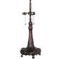 Meyda Lighting Duffner & Kimberly Hollyhock 31" 3-Light Mahogany Bronze Table Lamp With Multi-Colored Stained Shade Glass