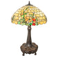 Meyda Lighting Duffner & Kimberly Hollyhock 31" 3-Light Mahogany Bronze Table Lamp With Multi-Colored Stained Shade Glass