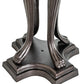 Meyda Lighting Duffner & Kimberly Hollyhock 33" 2-Light Mahogany Bronze Table Lamp With Multi-Colored Stained Shade Glass