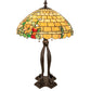 Meyda Lighting Duffner & Kimberly Hollyhock 33" 2-Light Mahogany Bronze Table Lamp With Multi-Colored Stained Shade Glass