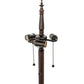 Meyda Lighting Duffner & Kimberly Hollyhock 62" 3-Light Mahogany Bronze Floor Lamp With Multi-Colored Stained Shade Glass
