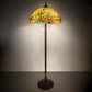 Meyda Lighting Duffner & Kimberly Hollyhock 62" 3-Light Mahogany Bronze Floor Lamp With Multi-Colored Stained Shade Glass