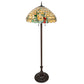 Meyda Lighting Duffner & Kimberly Hollyhock 62" 3-Light Mahogany Bronze Floor Lamp With Multi-Colored Stained Shade Glass