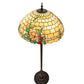 Meyda Lighting Duffner & Kimberly Hollyhock 62" 3-Light Mahogany Bronze Floor Lamp With Multi-Colored Stained Shade Glass