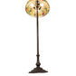 Meyda Lighting Duffner & Kimberly Hollyhock 62" 3-Light Mahogany Bronze Floor Lamp With Multi-Colored Stained Shade Glass