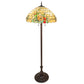Meyda Lighting Duffner & Kimberly Hollyhock 62" 3-Light Mahogany Bronze Floor Lamp With Multi-Colored Stained Shade Glass