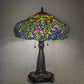Meyda Lighting Duffner & Kimberly Laburnum 26" 2-Light Mahogany Bronze Table Lamp With Multi-Colored Stained Shade Glass