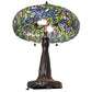 Meyda Lighting Duffner & Kimberly Laburnum 26" 2-Light Mahogany Bronze Table Lamp With Multi-Colored Stained Shade Glass
