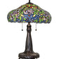 Meyda Lighting Duffner & Kimberly Laburnum 26" 2-Light Mahogany Bronze Table Lamp With Multi-Colored Stained Shade Glass