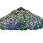 Meyda Lighting Duffner & Kimberly Laburnum 26" 3-Light Mahogany Bronze Table Lamp With Blue & Green Shade Glass