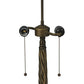 Meyda Lighting Duffner & Kimberly Laburnum 26" 3-Light Mahogany Bronze Table Lamp With Blue & Green Shade Glass