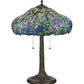 Meyda Lighting Duffner & Kimberly Laburnum 26" 3-Light Mahogany Bronze Table Lamp With Blue & Green Shade Glass