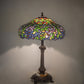 Meyda Lighting Duffner & Kimberly Laburnum 28" Mahogany Bronze Table Lamp With Mulit-Colored Shade Glass