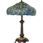 Meyda Lighting Duffner & Kimberly Laburnum 28" Mahogany Bronze Table Lamp With Mulit-Colored Shade Glass