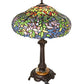 Meyda Lighting Duffner & Kimberly Laburnum 28" Mahogany Bronze Table Lamp With Mulit-Colored Shade Glass
