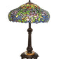 Meyda Lighting Duffner & Kimberly Laburnum 28" Mahogany Bronze Table Lamp With Mulit-Colored Shade Glass