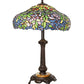 Meyda Lighting Duffner & Kimberly Laburnum 28" Mahogany Bronze Table Lamp With Mulit-Colored Shade Glass