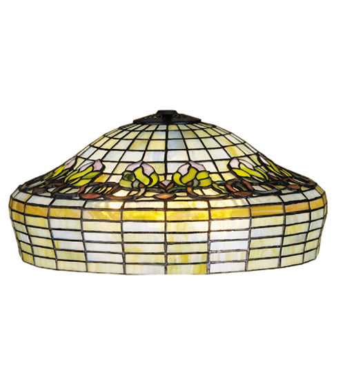 Meyda Lighting Duffner & Kimberly Raised Tulip 18" Multi-Colored Shade Glass