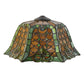 Meyda Lighting Duffner & Kimberly Shell & Diamond 16" Beige & Green Stained Shade Glass