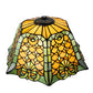 Meyda Lighting Duffner & Kimberly Shell & Diamond 16" Beige & Green Stained Shade Glass