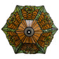 Meyda Lighting Duffner & Kimberly Shell & Diamond 16" Beige & Green Stained Shade Glass