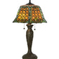 Meyda Lighting Duffner & Kimberly Shell & Diamond 264846 26" 2-Light Mahogany Bronze Table Lamp With Amber & Green Stained Shade Glass