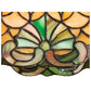 Meyda Lighting Duffner & Kimberly Shell & Diamond 39" 2-Light Mahogany Bronze Island Pendant Light With Multi-Colored Shade Glass