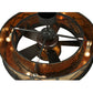 Meyda Lighting Duke 45" 11-Light Textured Black Chandelier With Amber Mica Shade Glass and Fan