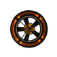 Meyda Lighting Duke 45" 11-Light Textured Black Chandelier With Amber Mica Shade Glass and Fan