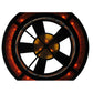 Meyda Lighting Duke 45" 11-Light Textured Black Chandelier With Amber Mica Shade Glass and Fan