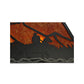 Meyda Lighting Duke 60" 9-Light Textured Black Island Pendant Light With Amber Mica Shade Glass
