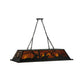 Meyda Lighting Duke 60" 9-Light Textured Black Island Pendant Light With Amber Mica Shade Glass