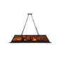 Meyda Lighting Duke 60" 9-Light Textured Black Island Pendant Light With Amber Mica Shade Glass