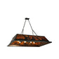 Meyda Lighting Duke 60" 9-Light Textured Black Island Pendant Light With Amber Mica Shade Glass