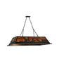 Meyda Lighting Duke 60" 9-Light Textured Black Island Pendant Light With Amber Mica Shade Glass