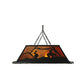 Meyda Lighting Duke 60" 9-Light Textured Black Island Pendant Light With Amber Mica Shade Glass