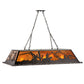 Meyda Lighting Duke 60" 9-Light Textured Black Island Pendant Light With Amber Mica Shade Glass