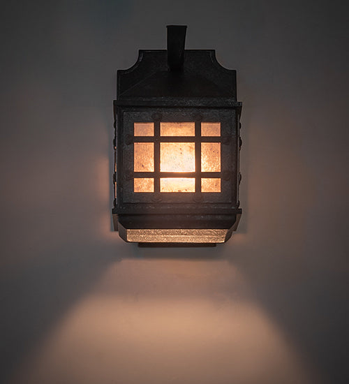 Meyda Lighting Dumas 6" Smoke Wall Sconce With Silver Mica Shade Glass