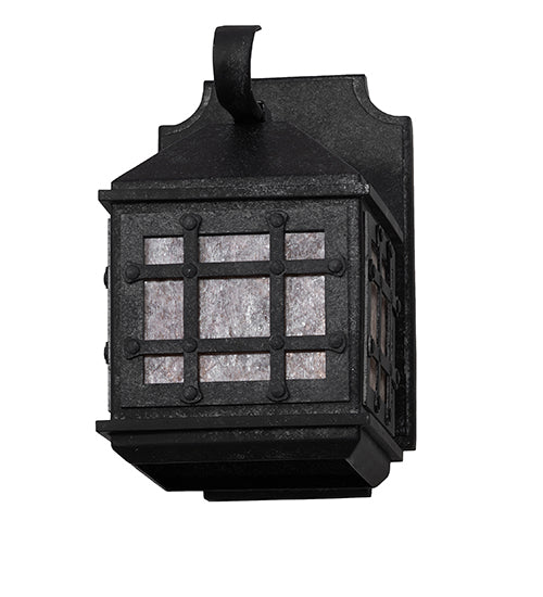 Meyda Lighting Dumas 6" Smoke Wall Sconce With Silver Mica Shade Glass