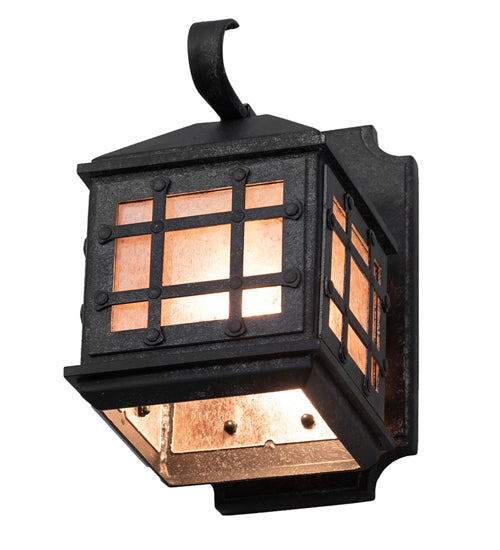 Meyda Lighting Dumas 6" Smoke Wall Sconce With Silver Mica Shade Glass